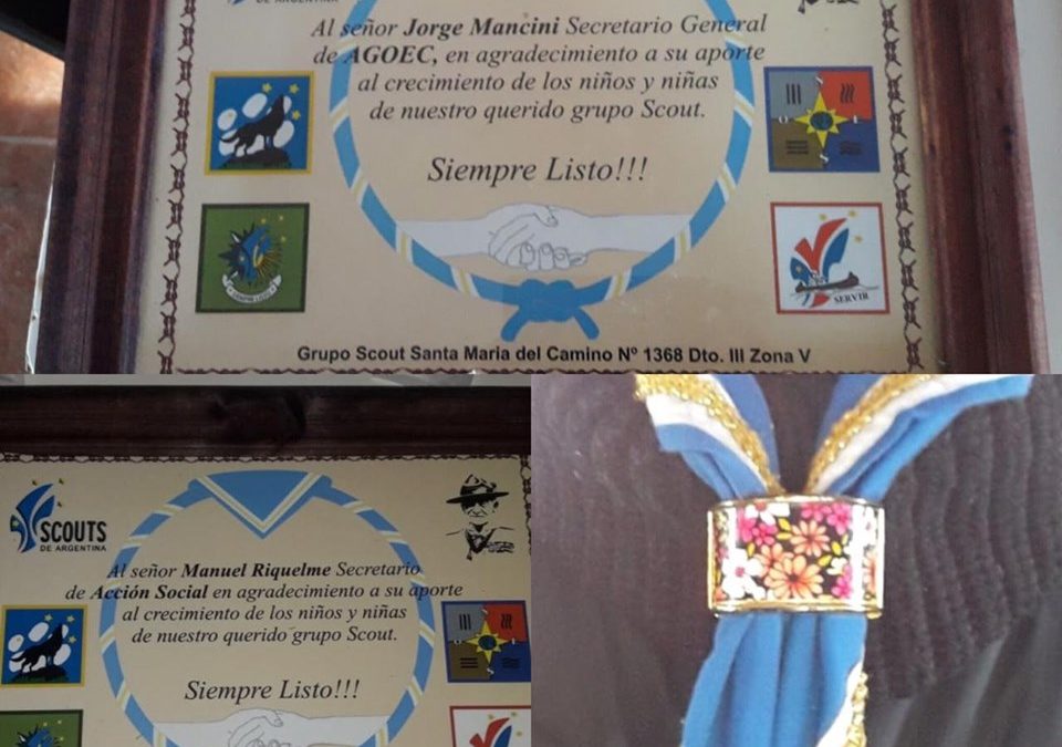 Agradecimiento al Grupo Scout Santa María del Camino N° 1368