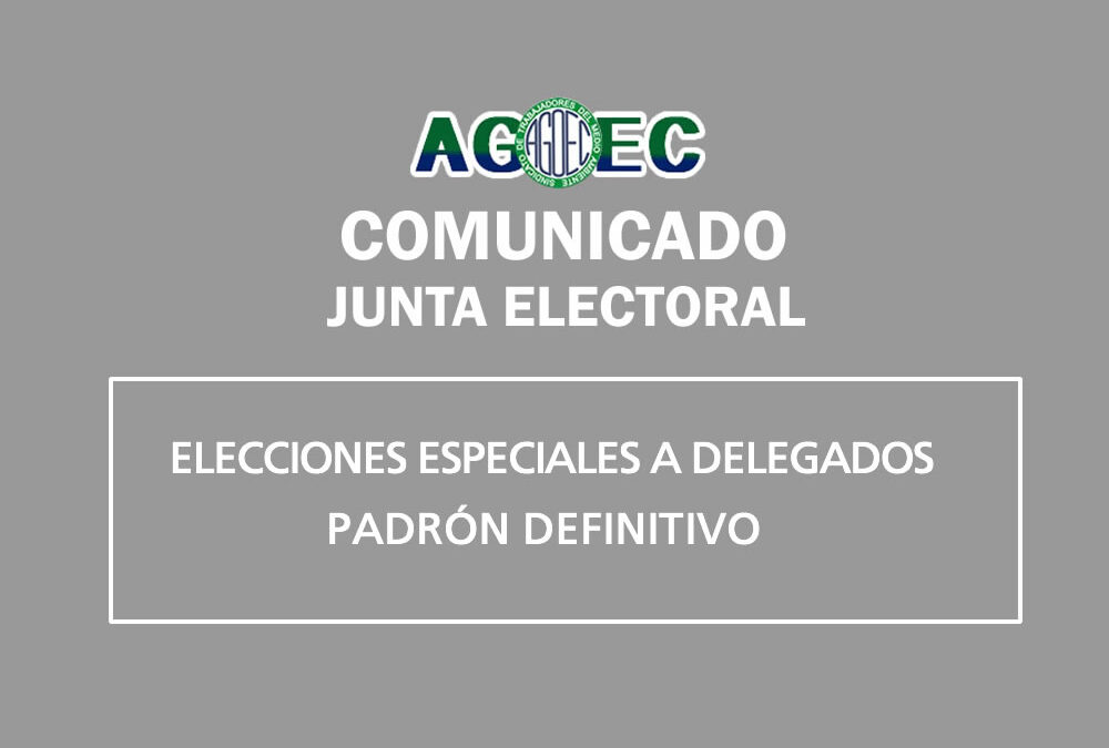 ELECCIONES ESPECIALES A DELEGADOS PADRÓN DEFINITIVO