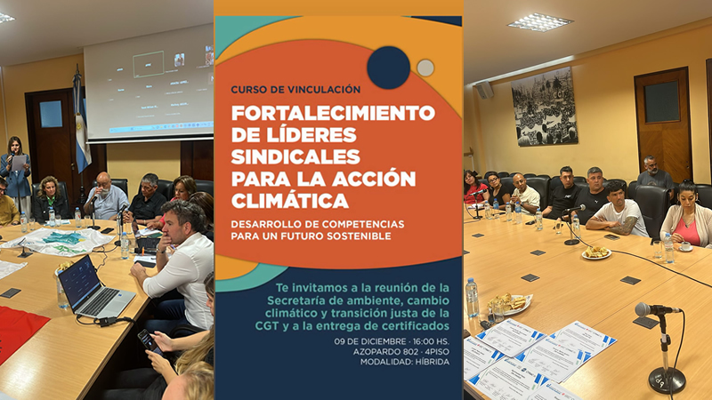 La CGT entregó certificados de la segunda cohorte del Programa de Formación de Líderes Sindicales para la Acción Climática